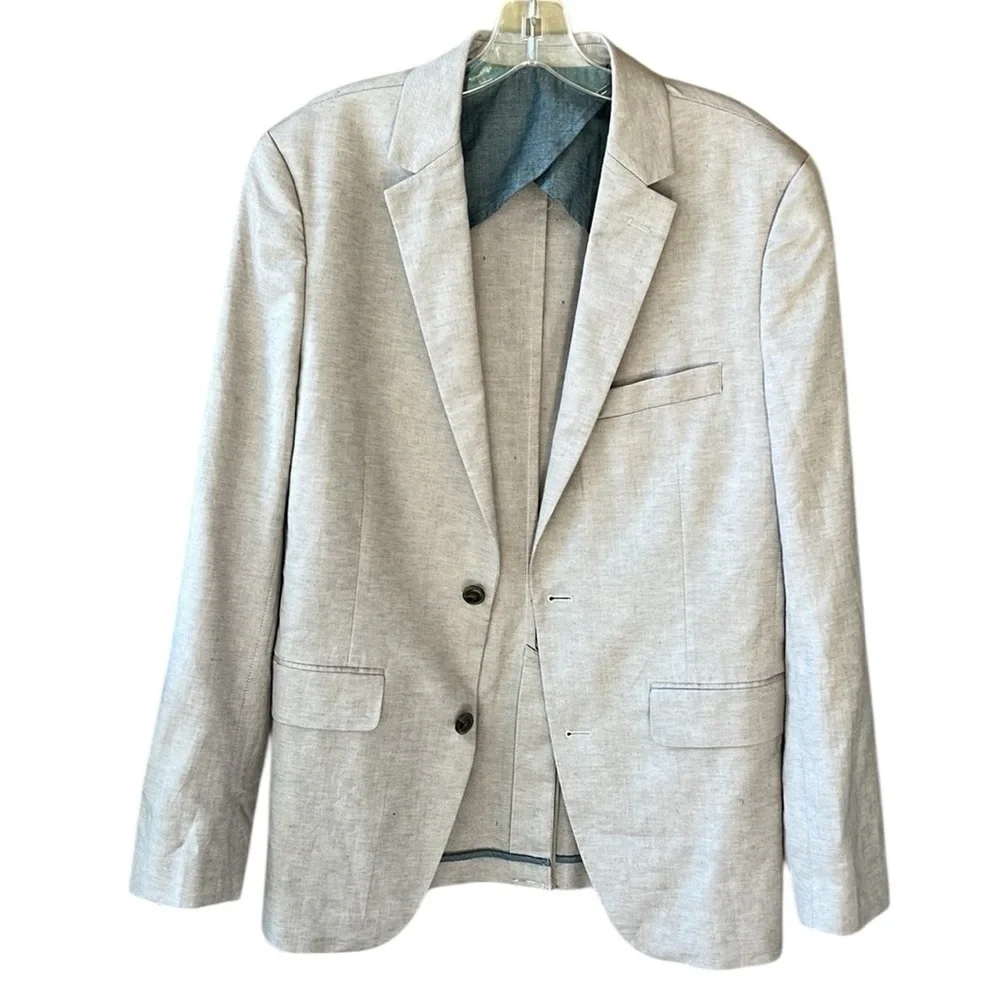 Fairlane Men’s Sz M Linen Blend Brownish Gray Blazer Jacket Sports Coat
